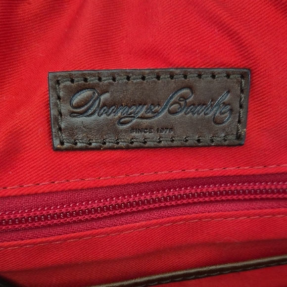 Dooney & Bourke Brown and Gold Logo Satchel